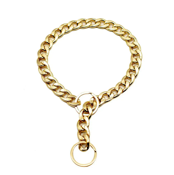 Powerful gold dog collar: understated, stately, made for real bonds