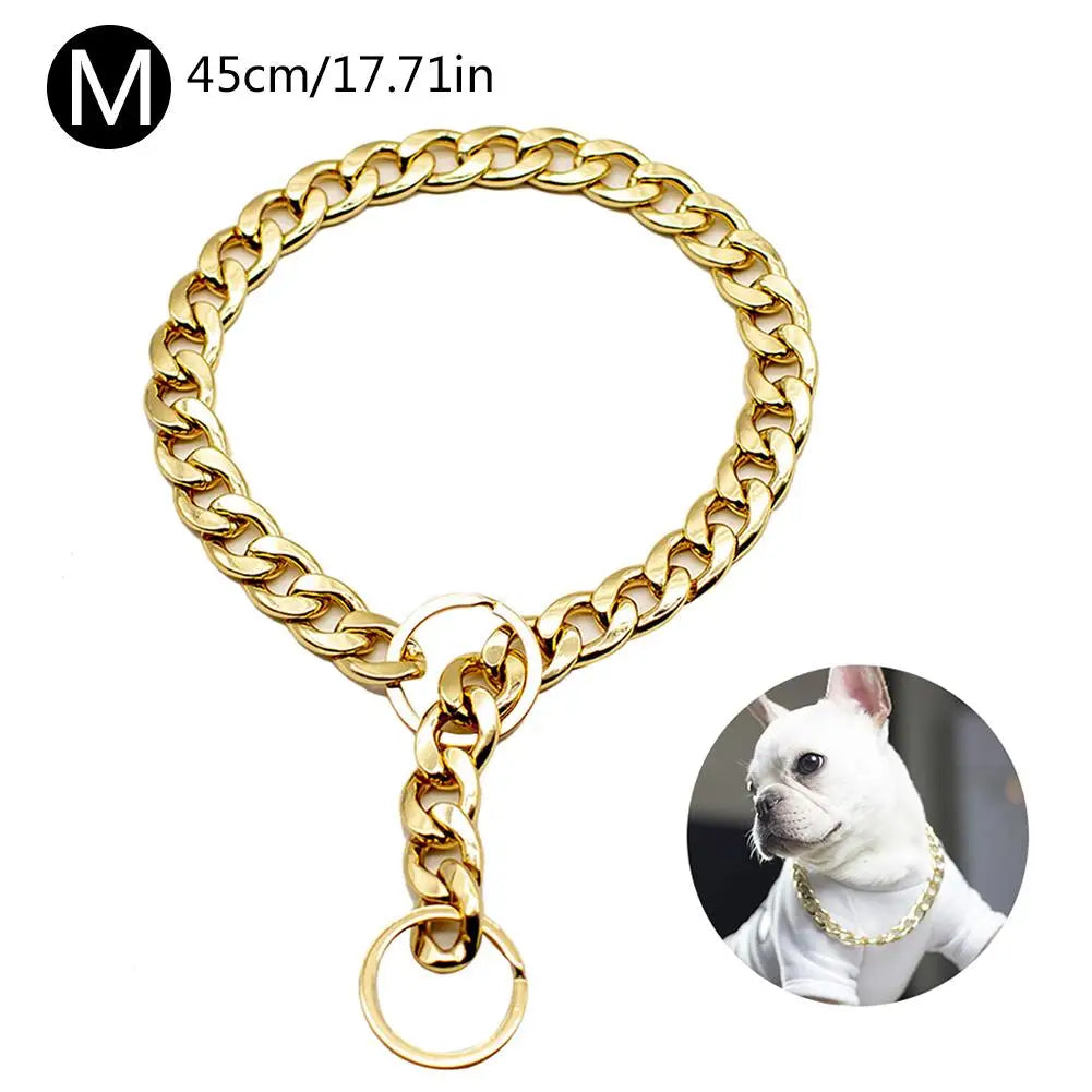 Powerful gold dog collar: understated, stately, made for real bonds
