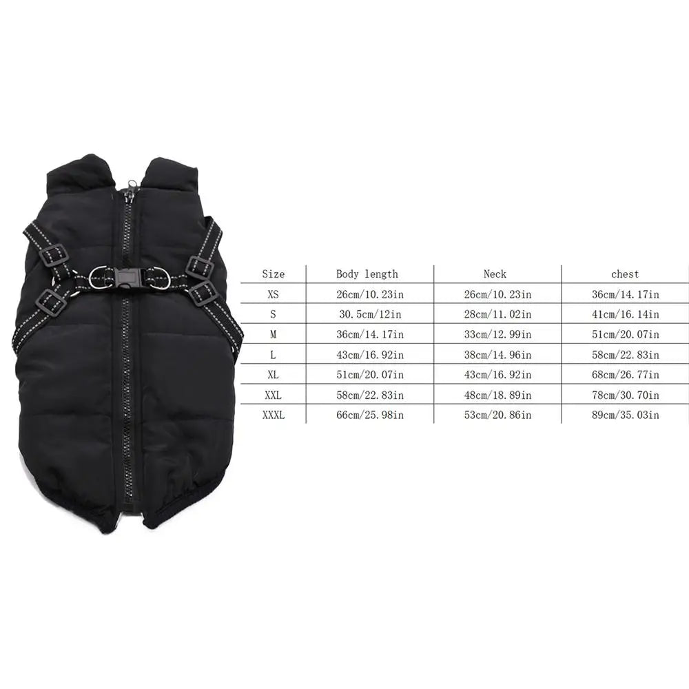 Warm coat with integrated harness – Peaceful winter for your dog