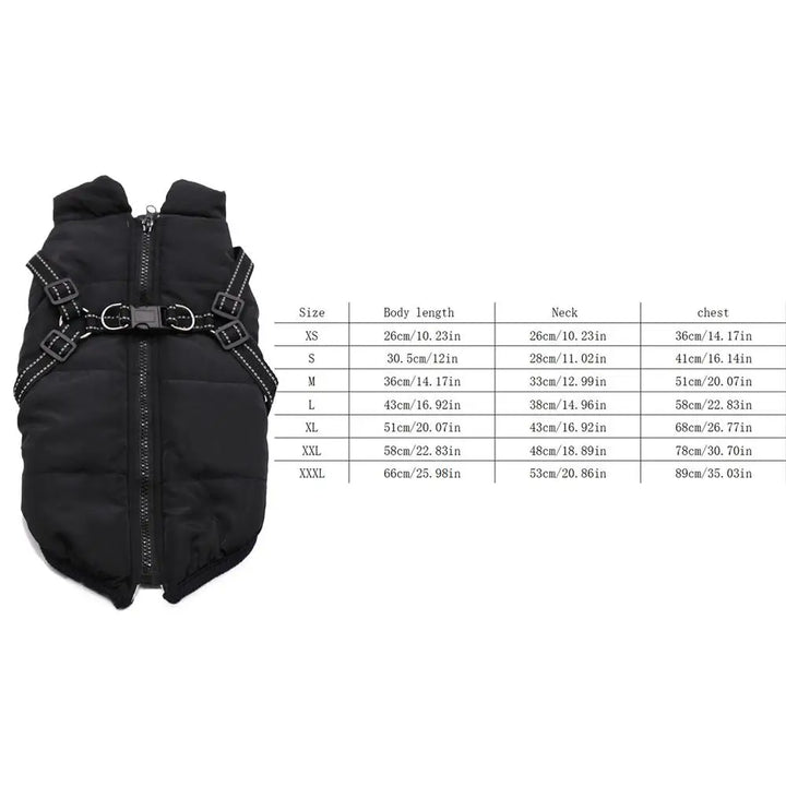 Warm coat with integrated harness – Peaceful winter for your dog