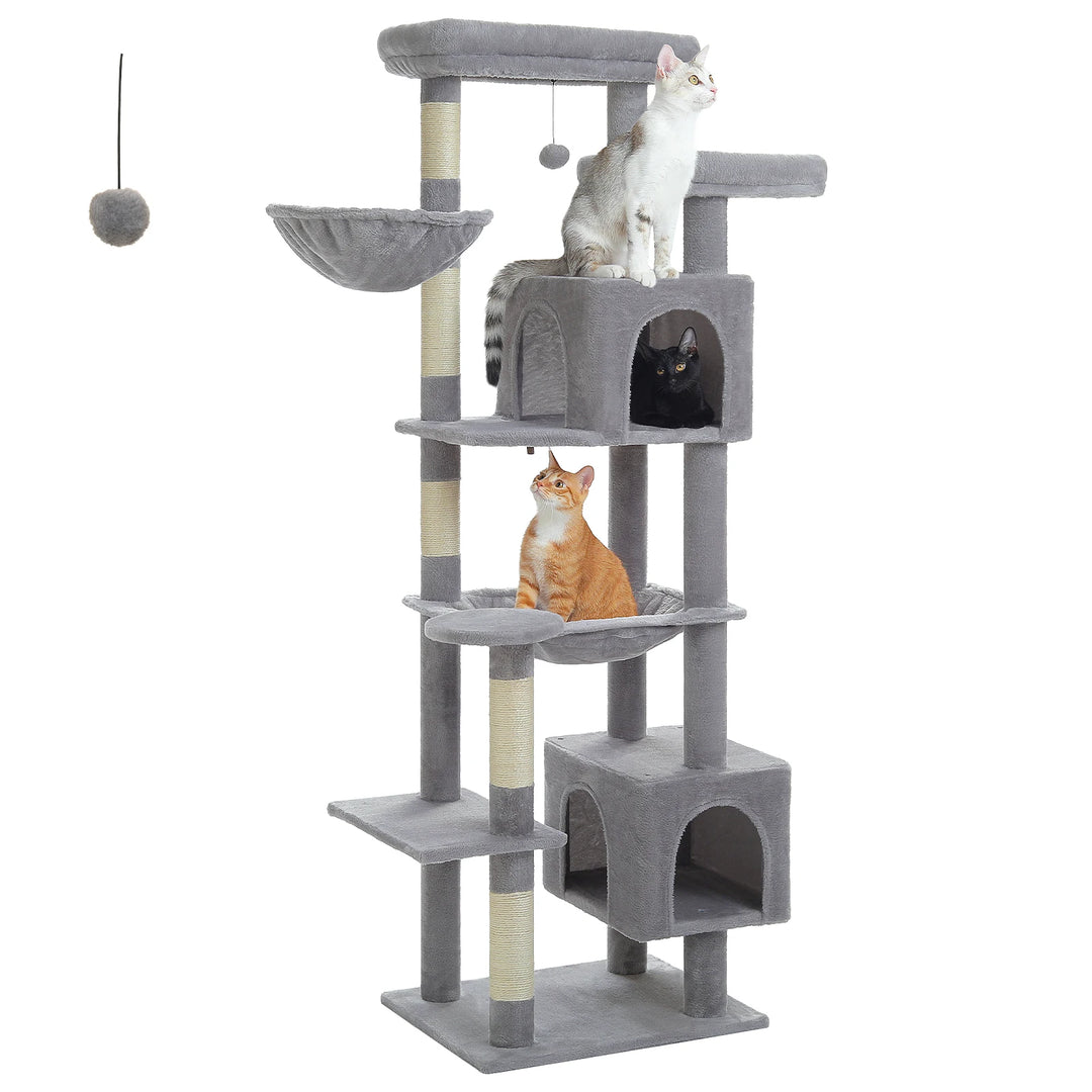 XXL Cat Tree 175 cm – 2 Hammocks, Condos &amp; Scratching Posts for Big Cats
