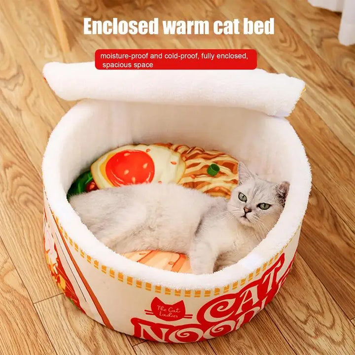 Heart and Body Warming Ramen Noodle Cat Bed