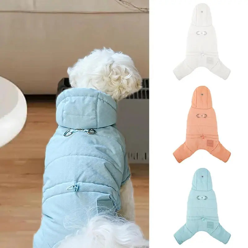 Stylish and protected waterproof hooded dog coat