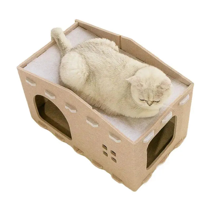 Double layer cat bed – designer cocoon and secret refuge