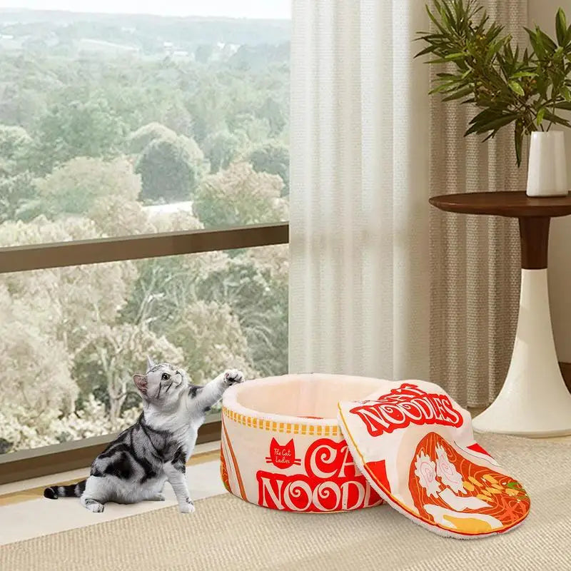 Heart and Body Warming Ramen Noodle Cat Bed