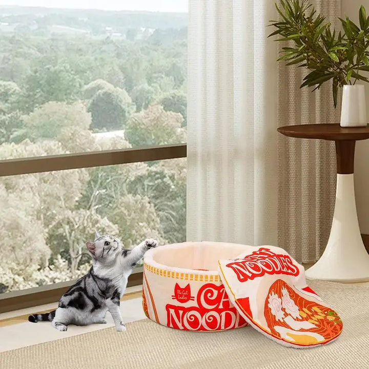 Heart and Body Warming Ramen Noodle Cat Bed