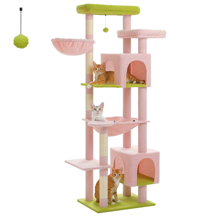 XXL Cat Tree 175 cm – 2 Hammocks, Condos &amp; Scratching Posts for Big Cats