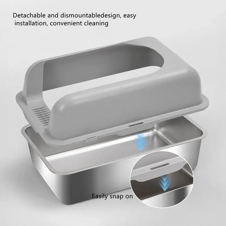 Premium stainless steel anti-odor design cat litter box