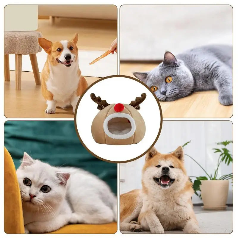 Soft and magical tent-shaped Christmas cat bed