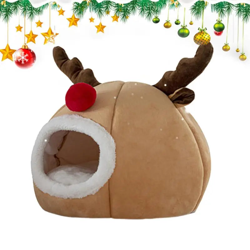 Soft and magical tent-shaped Christmas cat bed