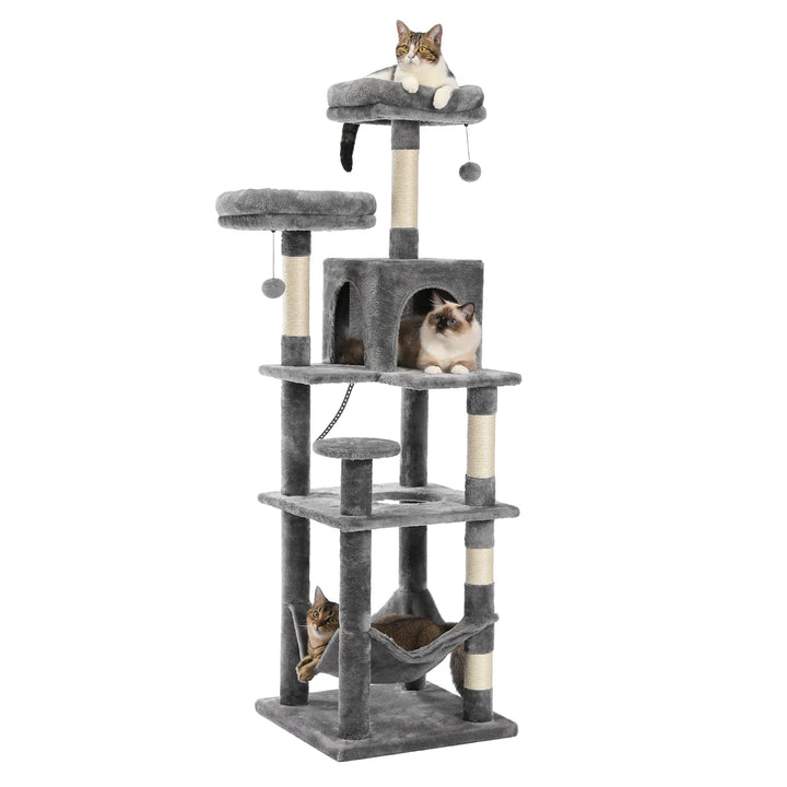 XXL Cat Tower 175 cm – 7 levels, XL hammocks &amp; increased stability