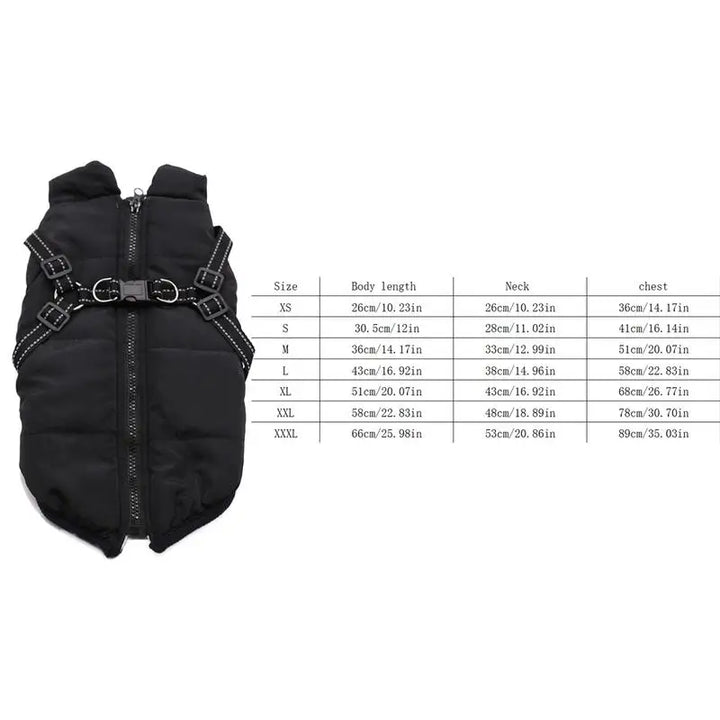 Warm coat with integrated harness – Peaceful winter for your dog