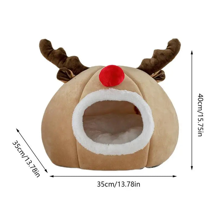 Soft and magical tent-shaped Christmas cat bed