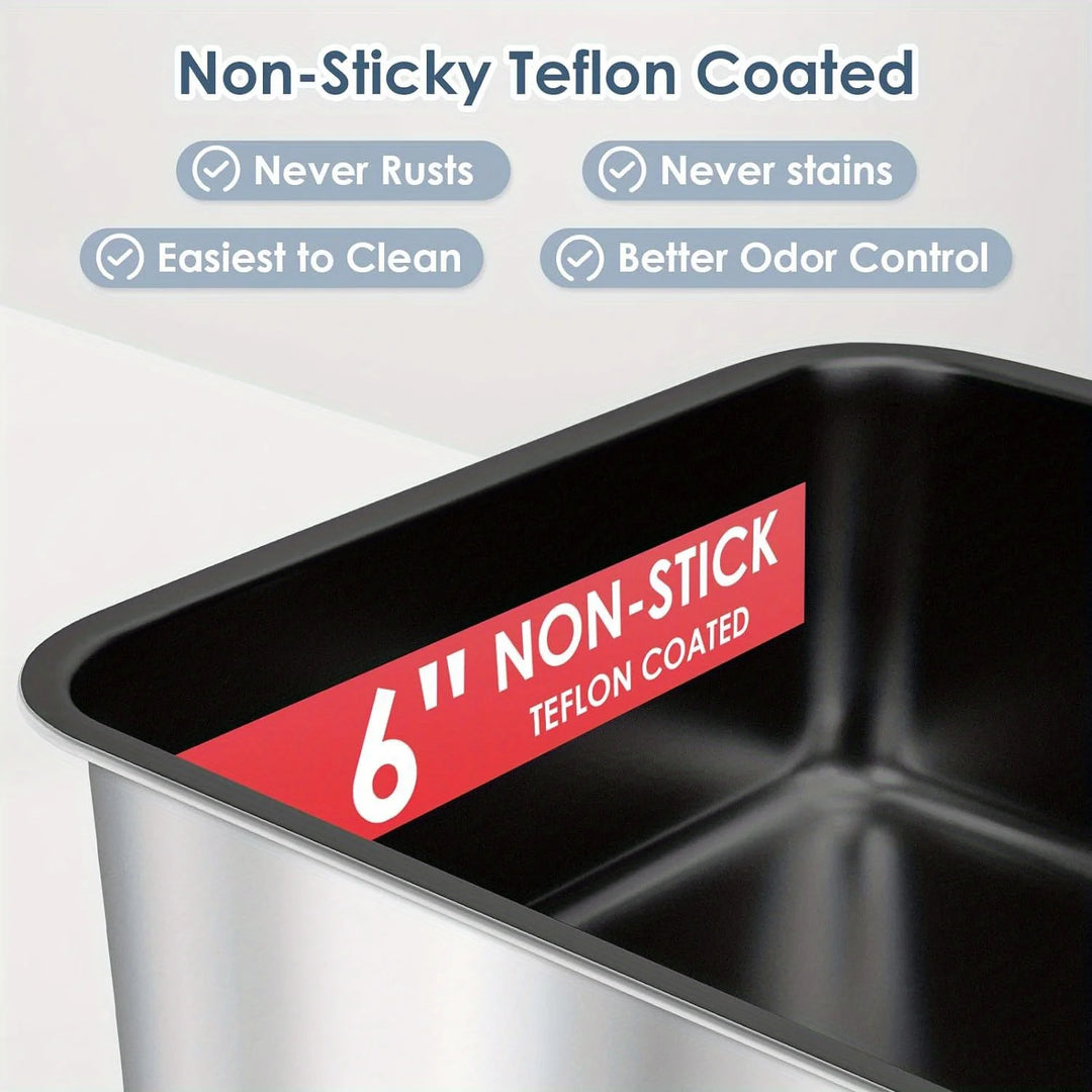 Premium stainless steel anti-odor design cat litter box