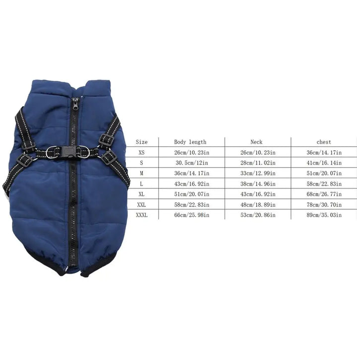 Warm coat with integrated harness – Peaceful winter for your dog