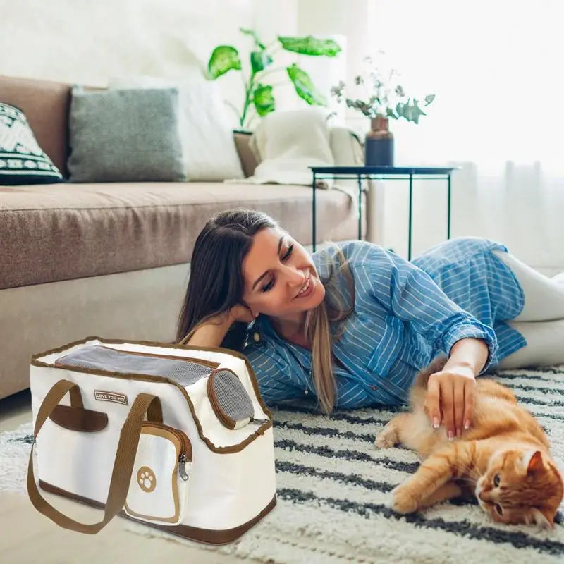 Cabin-sized cat and dog carrier for stylish and tender outings