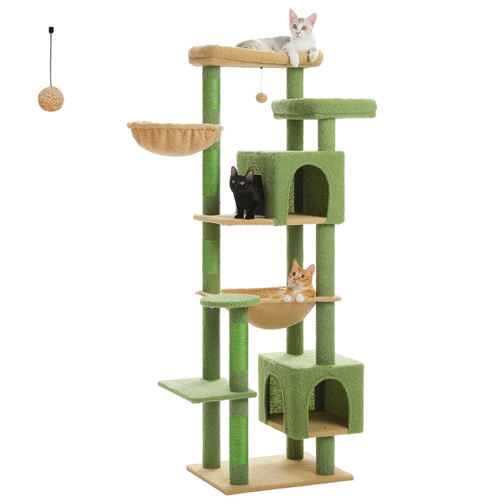 XXL Cat Tree 175 cm – 2 Hammocks, Condos &amp; Scratching Posts for Big Cats