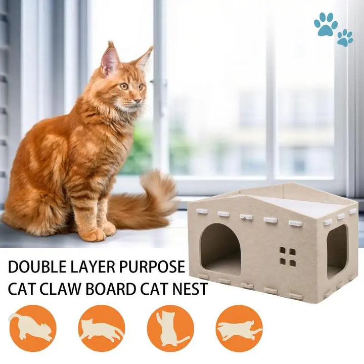 Double layer cat bed – designer cocoon and secret refuge