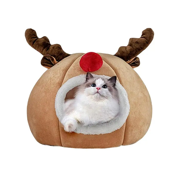 Soft and magical tent-shaped Christmas cat bed