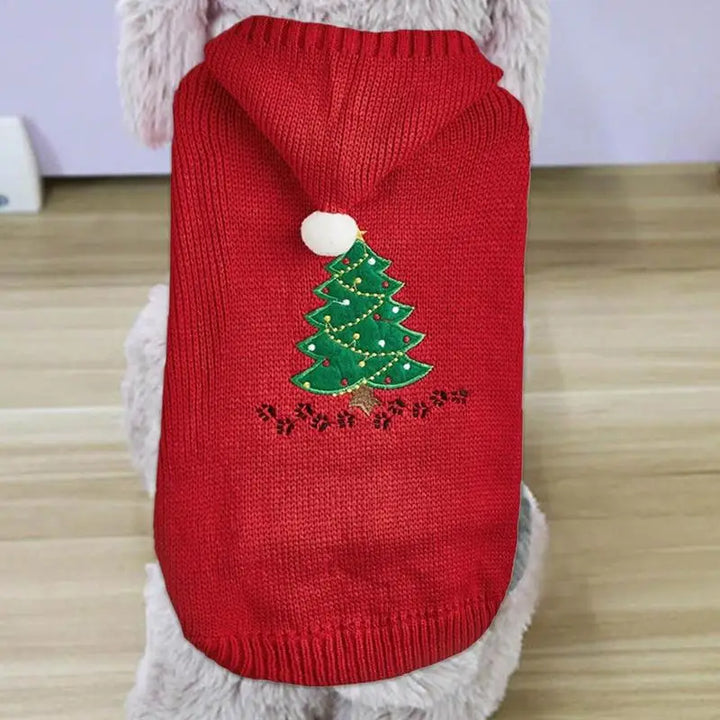 Dog Christmas sweater with matching hat for a magical moment
