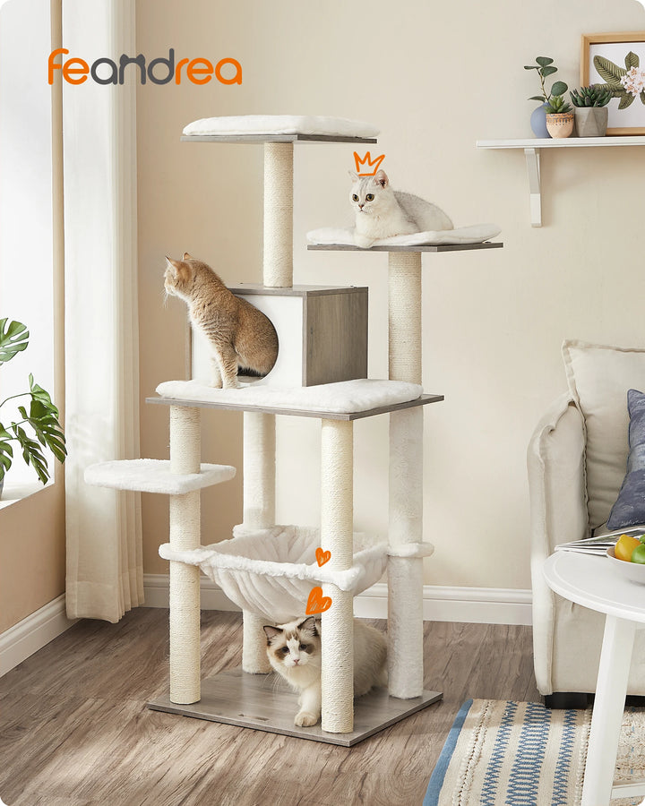 138 cm Cat Tree – A Soft Haven for Sensitive Cats