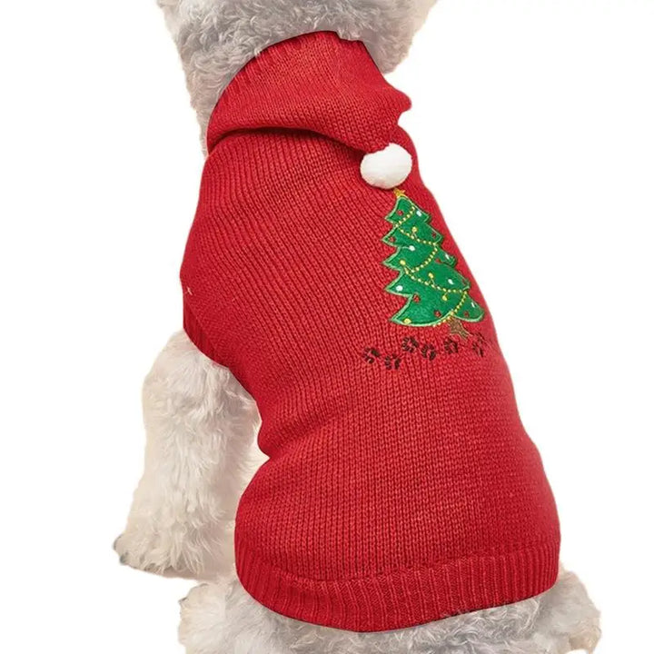 Dog Christmas sweater with matching hat for a magical moment