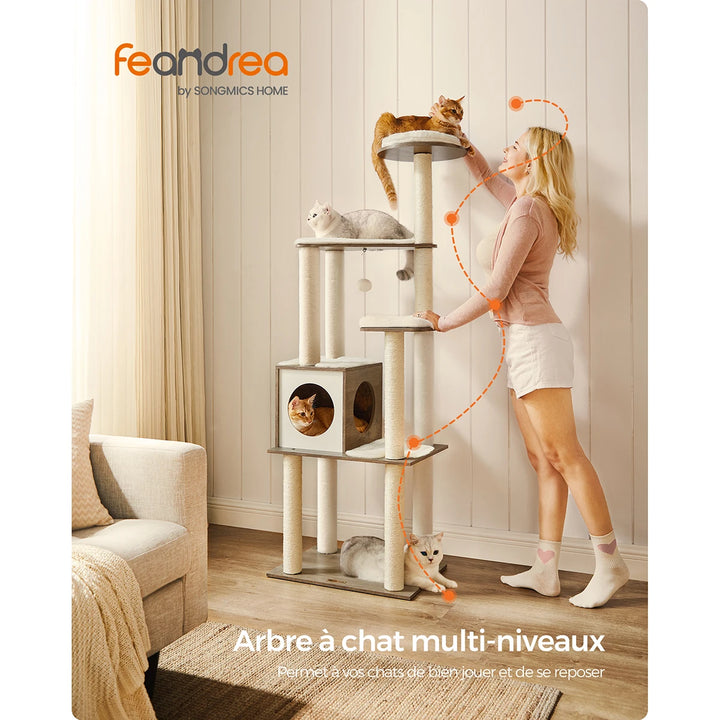 Cat tree 165 cm – Elegant vertical refuge for demanding cats