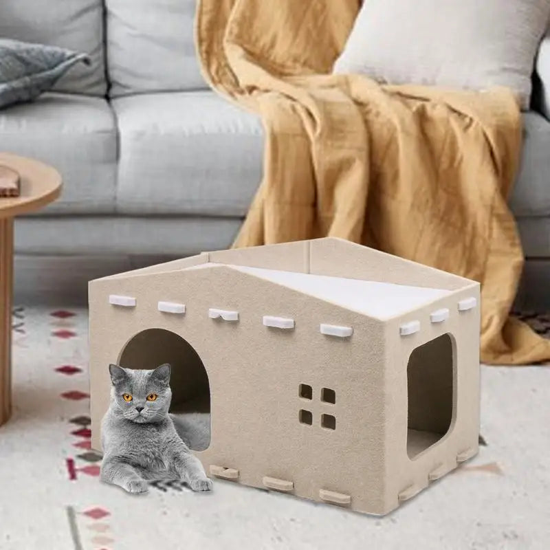 Double layer cat bed – designer cocoon and secret refuge