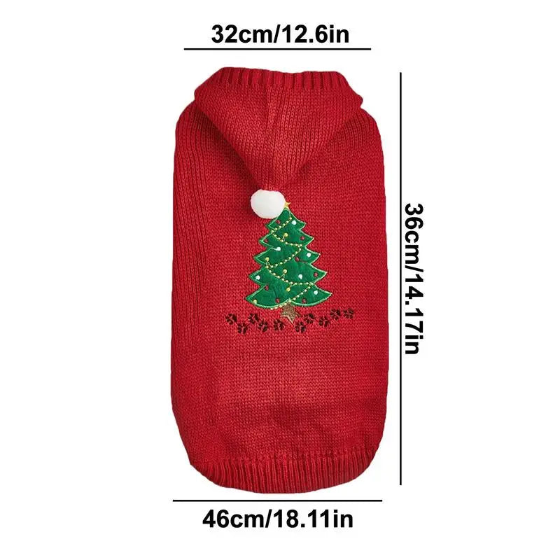 Dog Christmas sweater with matching hat for a magical moment