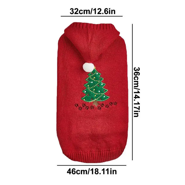 Dog Christmas sweater with matching hat for a magical moment