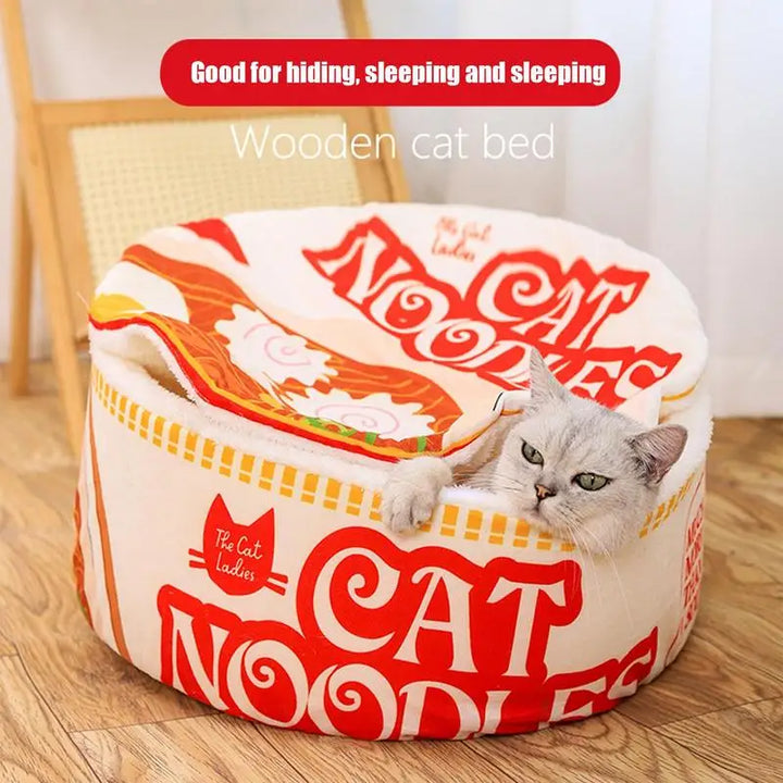 Heart and Body Warming Ramen Noodle Cat Bed