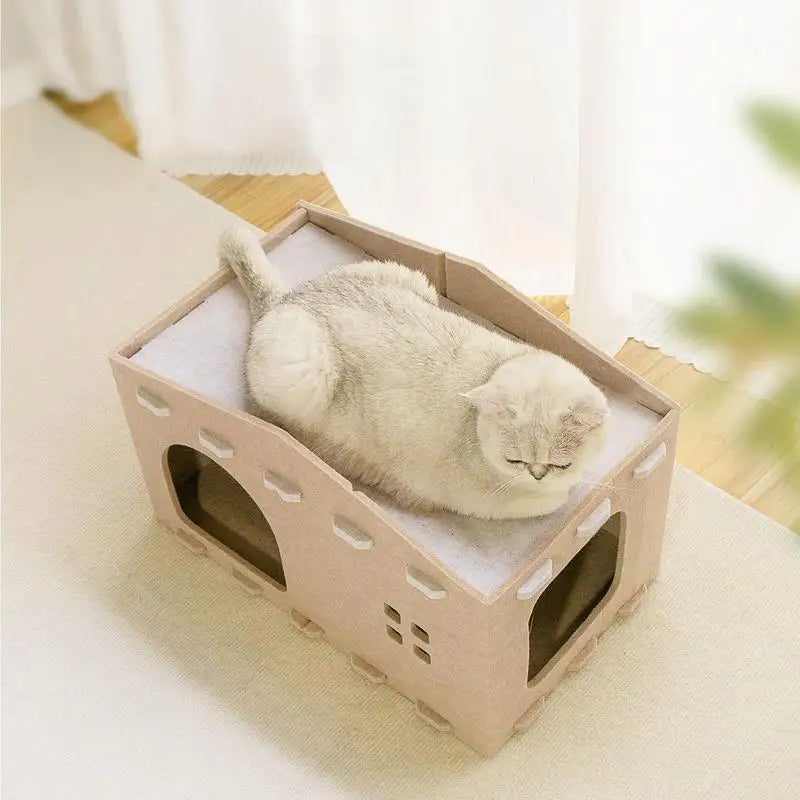 Double layer cat bed – designer cocoon and secret refuge