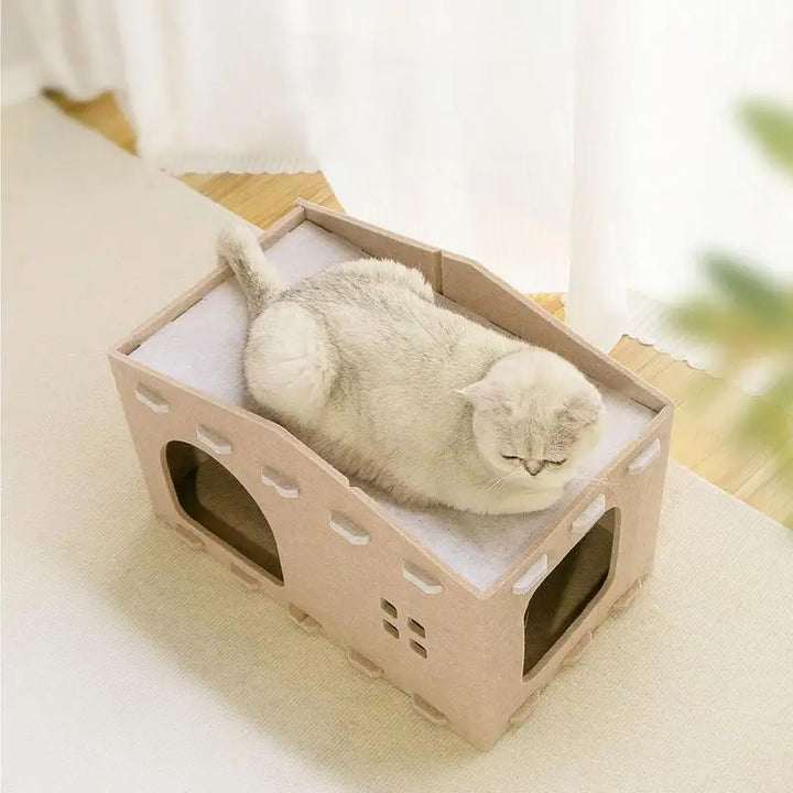Double layer cat bed – designer cocoon and secret refuge