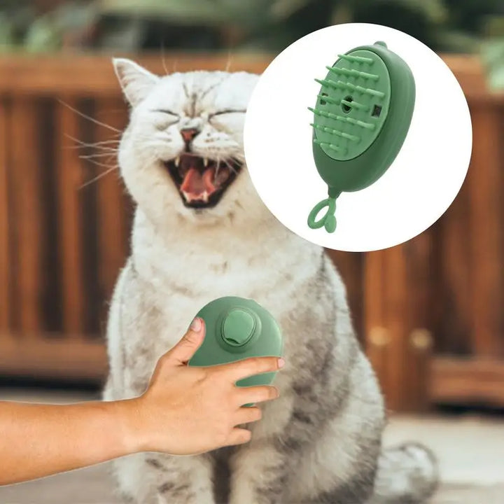 Soft dog and cat bath brush with integrated shampoo dispenser