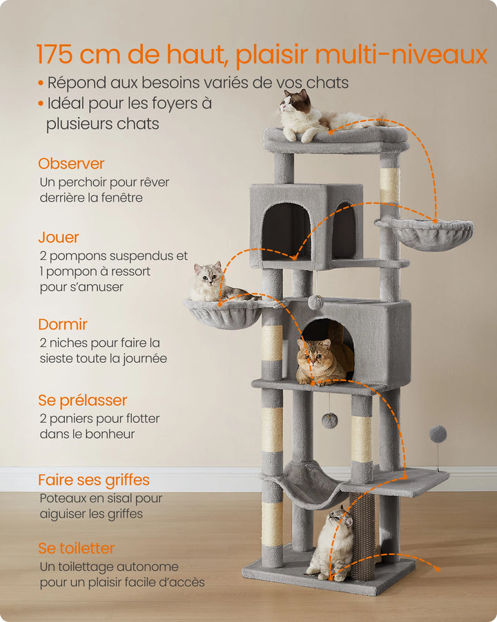 175 cm Cat Tree – Vertical world for happy cats