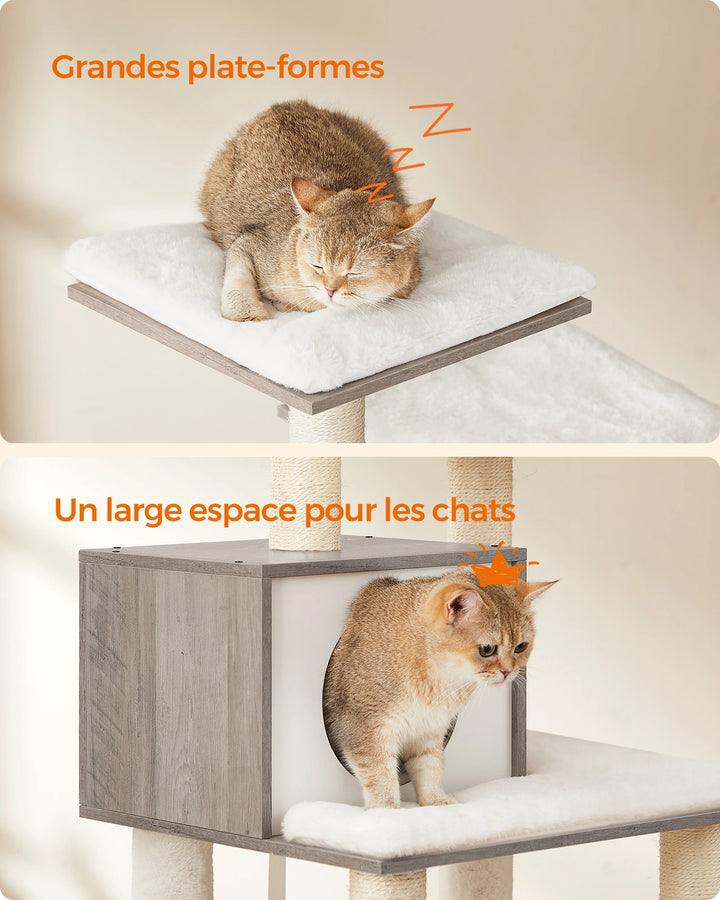 138 cm Cat Tree – A Soft Haven for Sensitive Cats