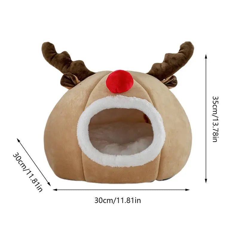 Soft and magical tent-shaped Christmas cat bed