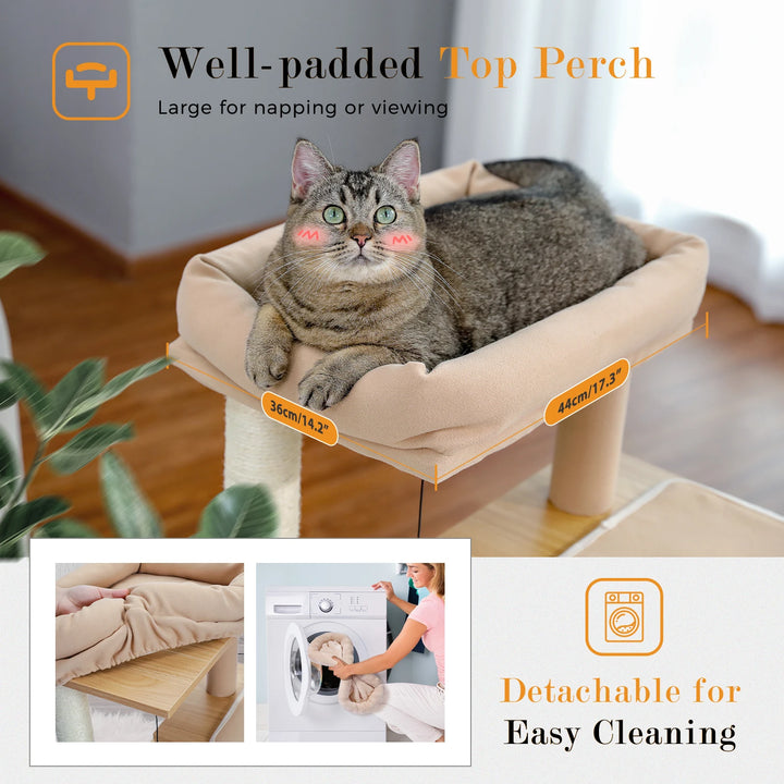 Modern compact tree – 2 niches, perch &amp; scratching ramp