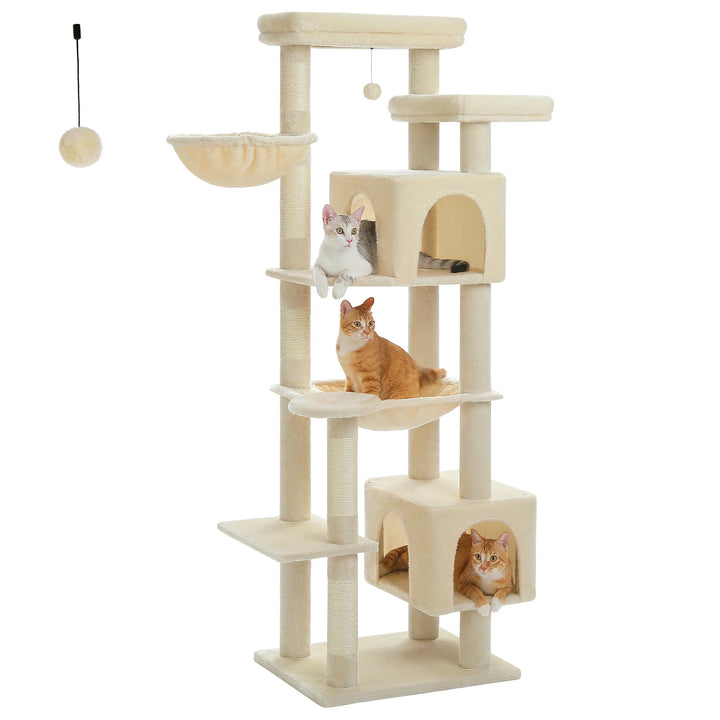XXL Cat Tree 175 cm – 2 Hammocks, Condos &amp; Scratching Posts for Big Cats