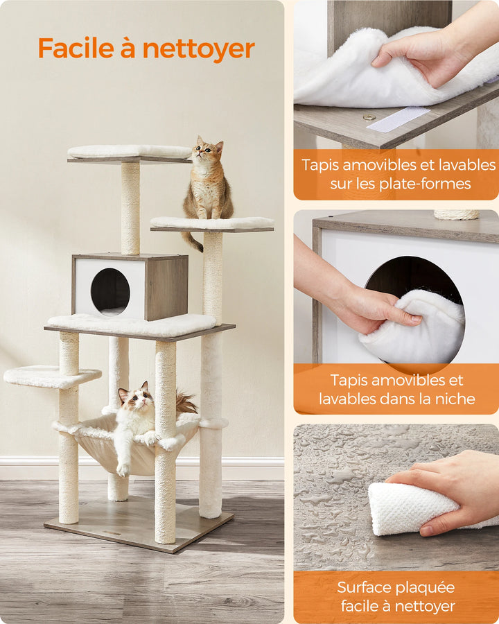 138 cm Cat Tree – A Soft Haven for Sensitive Cats