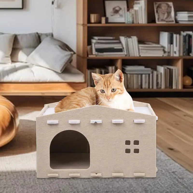 Double layer cat bed – designer cocoon and secret refuge
