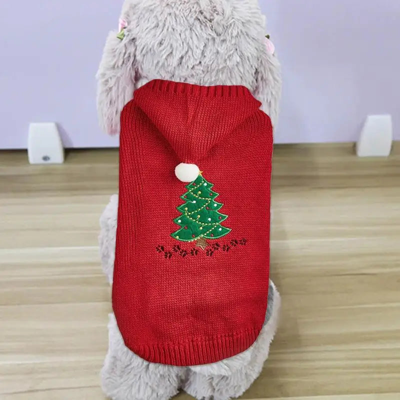 Dog Christmas sweater with matching hat for a magical moment