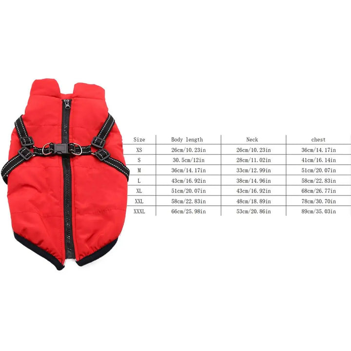 Warm coat with integrated harness – Peaceful winter for your dog