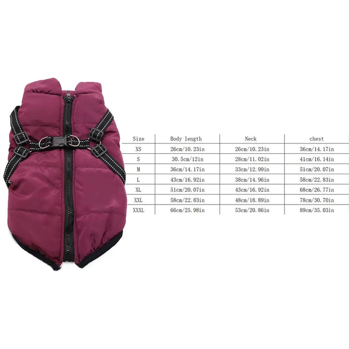 Warm coat with integrated harness – Peaceful winter for your dog
